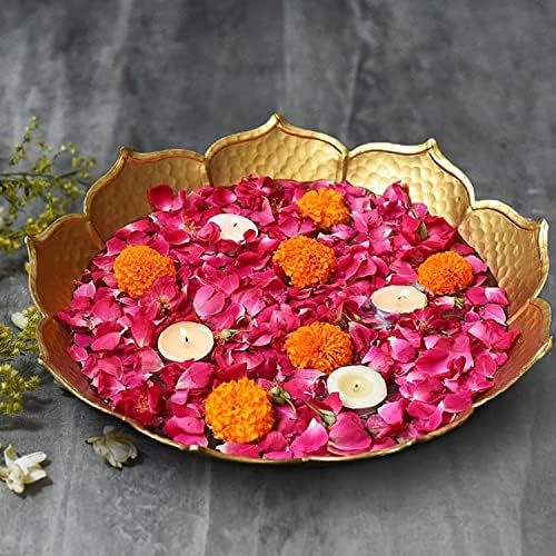 Decoração Um design decorativo de lótus metálico Rose Urli para flores flutuantes e velas leves de chá