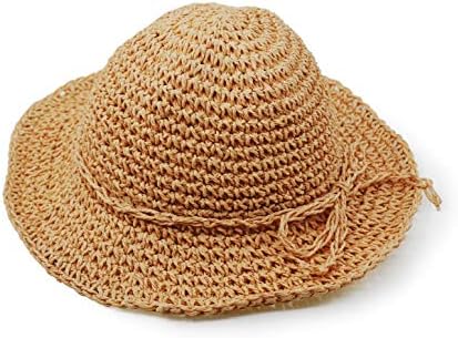 Chapéu de palha, tampa de praia feita à mão larga tampa dobrável ao ar livre chapéu de praia