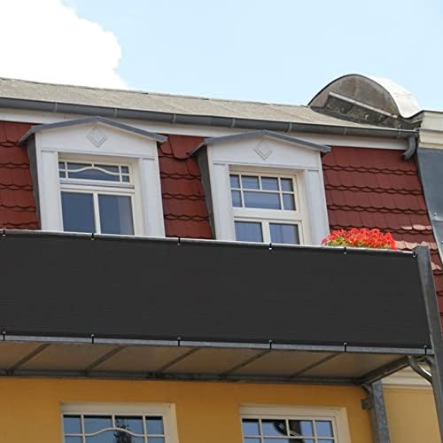 SunLax 3.3'x19.7 'Black Balcony Privacy Screen Fence Windscreen Capa de tecido de malha de rede de tecidos com proteção
