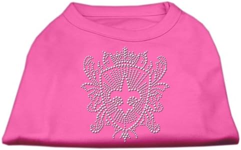 Mirage Pet Products Rhinestone Fleur de Lis Shield camisas xs rosa brilhante