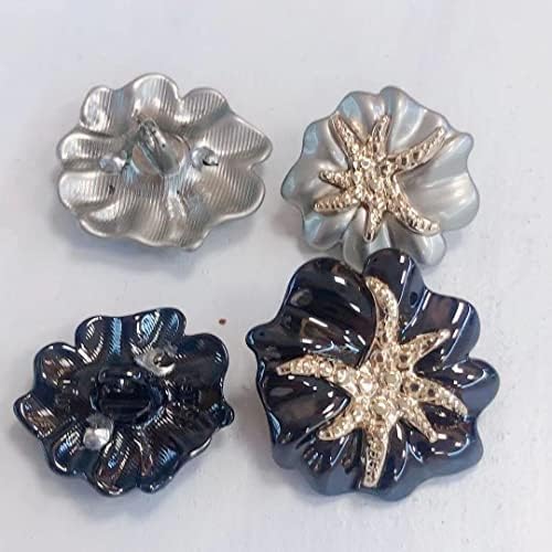 Botões de diamante de pérolas de pérolas e pérolas prateadas de metal eyhlkm para roupas femininas de cais