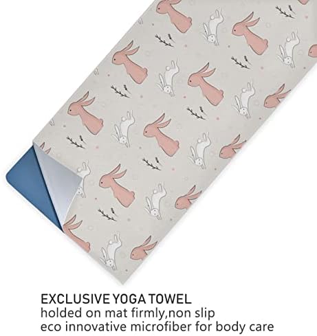 Aunhenstern Yoga Blanket Pink-Rodbits-Bunny Yoga Towel Yoga Mat Toalha