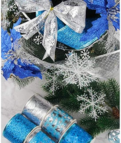 Fita de Natal Vatin, fitas de festas de férias com fio Redes variados de flocos de neve DOT Decorações de Padrões