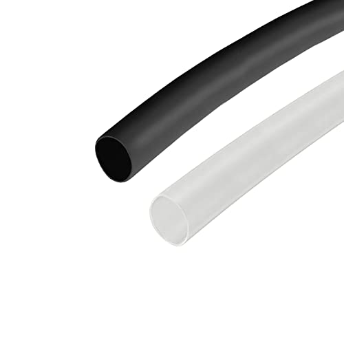 Kit de tubulação de encolhimento de calor de meccanidade 2: 1 3mm e 4mm de 3,3 pés de proteção de isolamento clara preto para fio de cabo elétrico