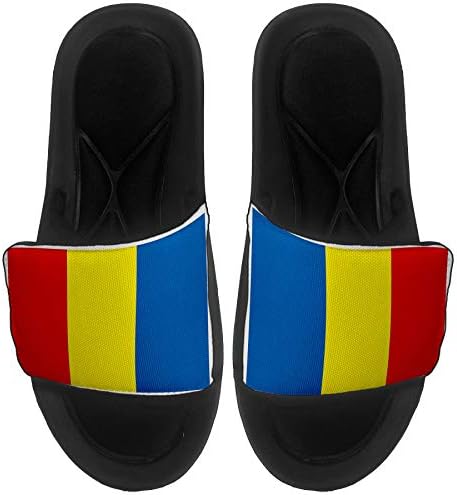 Sandálias/slides de slides/slides expressos para homens, mulheres e juventude - Bandeira da Romênia - Bandeira