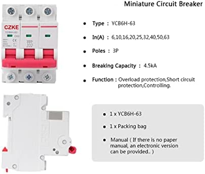 Uncaso 1p/2p/3p circuitador miniature MCB Din Rail Mount Breaking Capacidade 6a/10a/16a/20a/25a/32a/40a/50a/63a