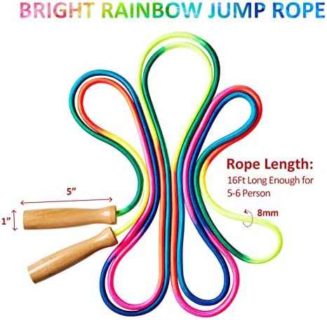 Fanhostco duplo holandês corda de salto em distância - panor de pacote de 16 pés 2 para crianças adultos,