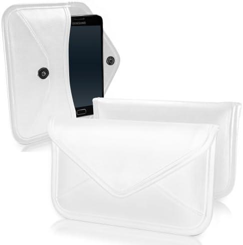 Caixa de ondas de caixa compatível com oukitel c17 pro - elite bolsa mensageiro de couro, design de capa de couro sintético Design de envelope para oukitel c17 pro - marfim branco