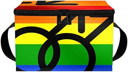 Lunchagem Guerotkr para homens, lancheira isolada, lancheira para adultos, padrão de símbolo gay listrado colorido listrado