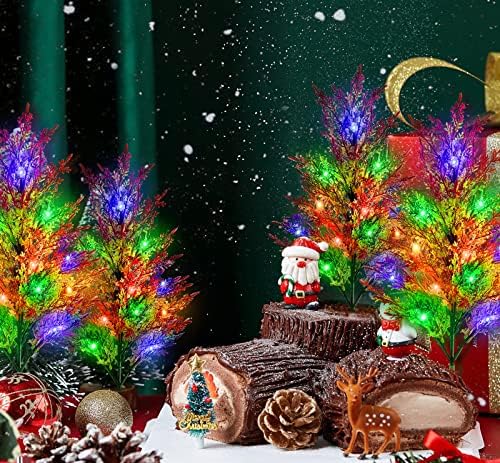Decorações de Natal ao ar livre de Fuleda, 2pack Cores Alterando luzes solares de Natal à prova d'água, 3 modos leves decorações de jardim solar para pátio, caminho, decorações de Natal