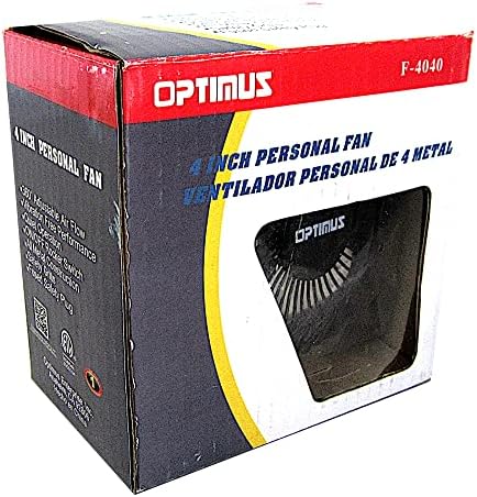 Optimus F -4040bk 4 Fan de metal pessoal - preto