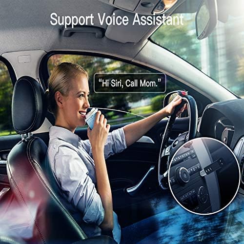 Receptor SZMDLX Bluetooth 5.0, Kit de carro Bluetooth de Audio Aux Audio AUX Clip portátil (Voice Assitant, A2DP,