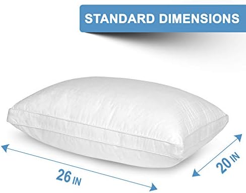 Almofadas de cama de resfriamento mastertex algodão, preenchimento alternativo de fibra, apenas tecidos de qualidade usados ​​e respirável tamanho padrão 20x26 2-pacote