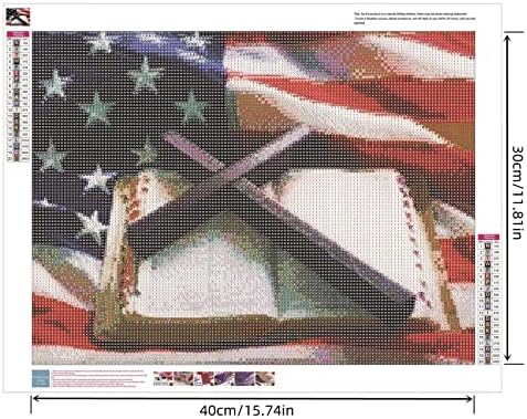 Zimal Diy Diamond Painting Full Reound Full Patriotic America Flag Diamond Bordado Mosaic Cross Stitch Home Decoration 11,8 x 15,8 polegadas