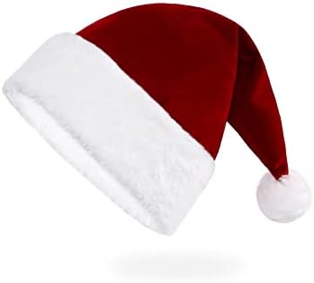 Chapéu de natal chapéu de santa chapéu de natal para adultos Velvet Comfort Hats de natal para os suprimentos de festa de férias de ano novo de Natal