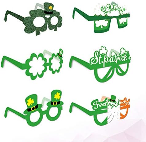12pcs St. Patricks Day Glasses Chic Eyewear Party Supplies Favors interessantes Óculos de fotos acessórios