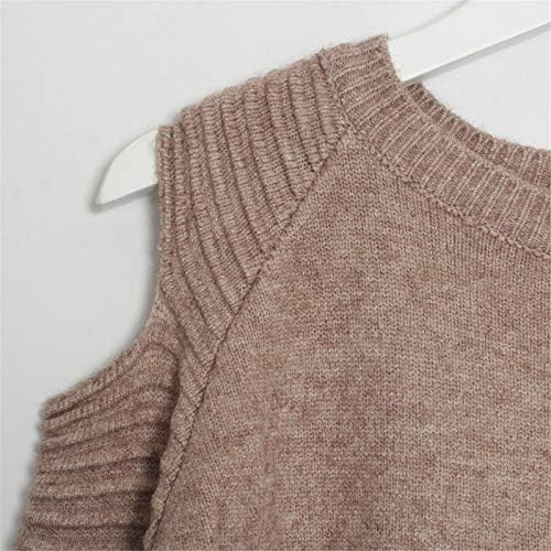 Suéter feminino Conjuntos de o pescoço casual hollow fora jumpers tops tricotar calças compridas
