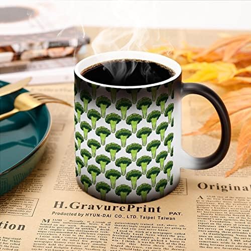 Green Brócolis Alteração do Calor Caneca Magic Coffee Tumbler de Cerâmica Cup de Tea Presente Personalizado Para Escritório Casa Homens Homens 11 Oz