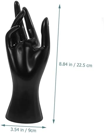 Doitool 2pcs Ornamentos de molde manual Colar Display Stand Decor Branco Exibir prateleira Mannequin Jóia do suporte da mão em forma de mão Suporte de pulseira de mão Ornamento de desktop de anel de dedo dedo