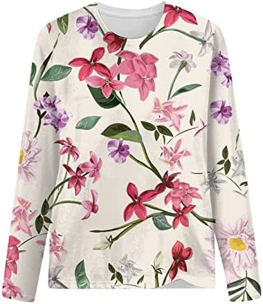 Camisas de manga longa de queda feminina camisetas casuais camisa de moda de moda solta camisetas de túnica floral de túnica plus size blusas tops