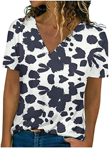Túdos de túnica de manga de trompete na moda para mulheres com tumores de 3/4 de manga V camisa sólida camisa sólida camisetas da blusa de negócios casuais camisetas