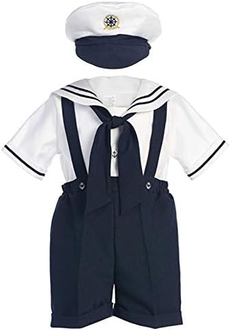 Classykidzshop marinho marinheiro camisa, shorts, gravata e chapéu