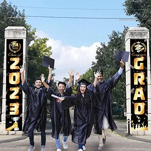 Decorações de graduação Classe de 2023 - Parabéns Banners de graduação Placas de varanda para quintal,