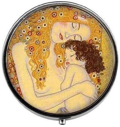 Caixa de comprimidos de mãe e criança, caixa de doces Jóias Gustav Klimt, joias de joias de joias de charme de charme jóias