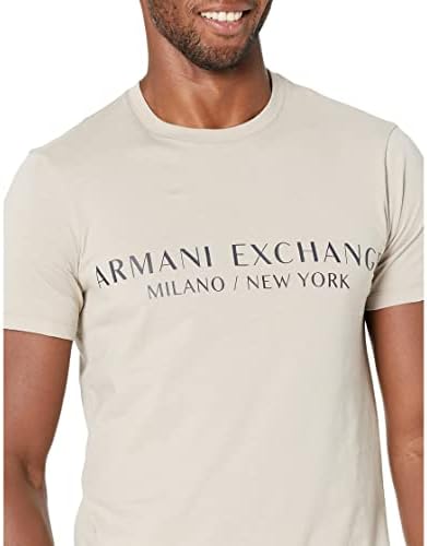 A | X Armani Exchange Manga curta Milão de Nova York Camiseta de Crewes Neck