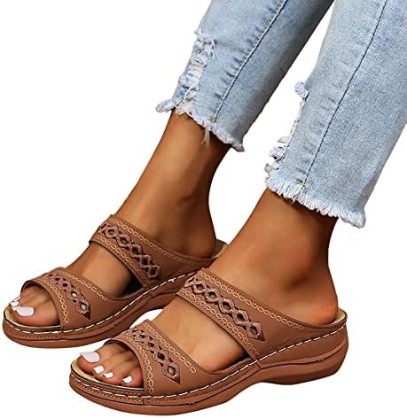 Sandálias femininas Tamanho 6 Arco feminino Apoio a chinelos confortáveis ​​Sandálias de calcinha de praia