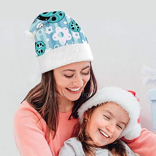 Chapéu de Papai Noel de Natal, joaninha Flor de Natal Chapéu de Férias para Adultos, Unisex Comfort