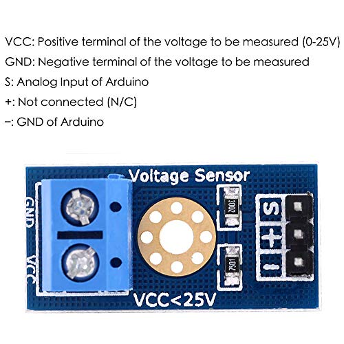 Daoki 6pcs DC 0-25V Faixa de sensor de tensão 3 módulo de detector de tensão terminal para arduino com cabo dupont