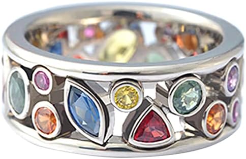 2023 Novo anel de anel Senhoras de cobre 610 pedras preciosas de joias elegantes tamanho do casamento anéis brancos anel de anel