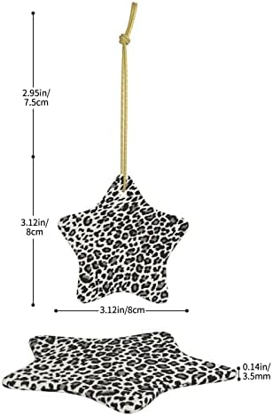 Impressão de leopardo preto 2022 pingente de cerâmica de Natal para decorar a árvore de Natal