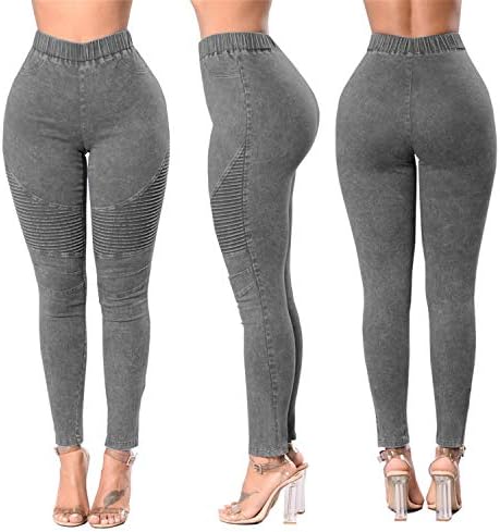 Andongnywell Shaping Pull On Butt Lift Push Up calças de ioga Jeans magros jeans jeans jeans
