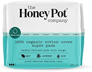 The Honey Pot Company - Super absorventes almofadas com asas - almofadas orgânicas para mulheres - infusão