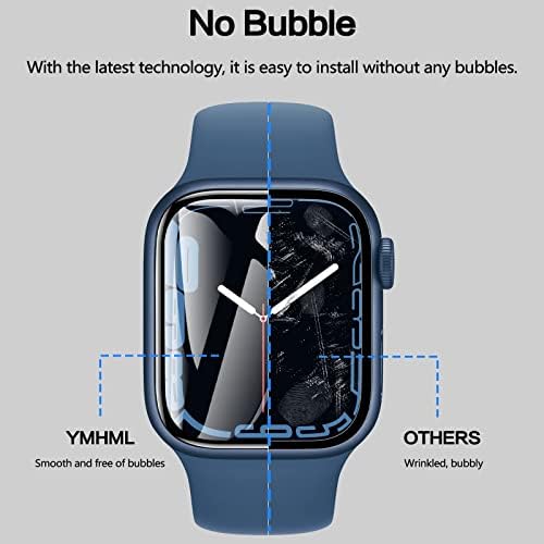 Protetor de tela YMHML [2 pacote] para Apple Watch Series 8 Series 7 41mm, 3D Cobertura completa Cobertura