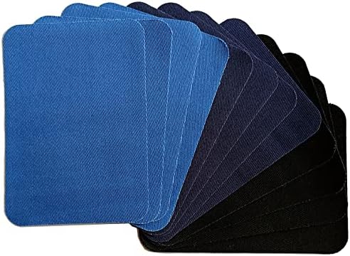 Misdonr Ferro em remendos para kit de reparo de roupas, Black Sapphire azul marinho algodão com manchas