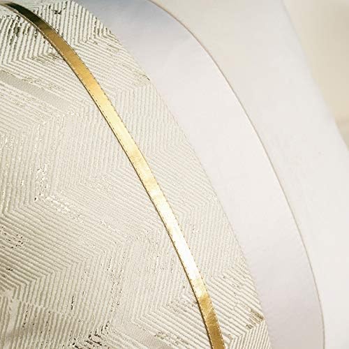 ALERFA 18 x 18 polegadas de 18 polegadas bege branco geométrico listrado listrado em couro dourado colheita de veludo