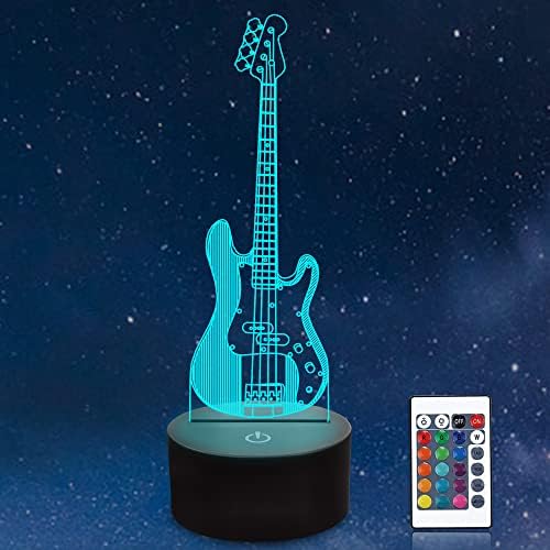 Anywin Guitar Gift, Bassi Guitar Instruments Musical Illusion Night Light Festival Dia do Aniversário