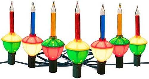 Luzes de bolhas de Natal multicoloras com 7 lâmpadas transparentes, UL listadas para férias Celebrações de
