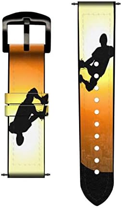 CA0401 Extreme Skateboard Sunset Leather & Silicone Smart Watch Band Strap for Fossil Mens Gen 5e 5 4 Sport, Hybrid Smartwatch HR Neutra, Collider, Tamanho das mulheres Gen 5