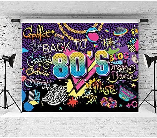 Cenário de festa de hip hop retro dos anos 80, de volta ao hip hop graffiti brick parede de moda parque de festa decoração de fundo de fotografia, suprimentos de festa dos anos 80