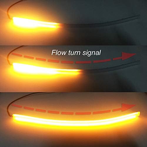 Xinfok 60cm novo slim âmbar seqüencial Florves LED flexível para o farol diurno com luz com lâmpada de