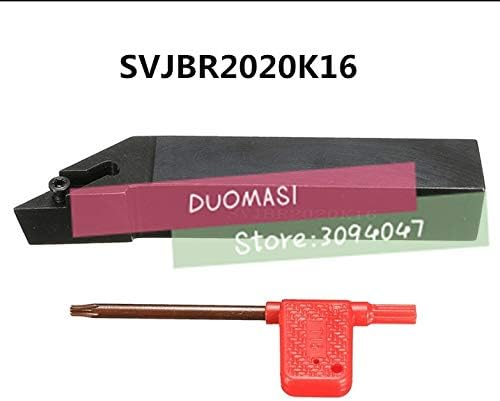 FINCOS SVJBR2020K16 20 * 20 * 125mm Ferramentas de entalhe de torno de torno de torno de torno de torno CNC Ferramentas de torneamento externo Turnion Tool STORD SVJBR/L -: SVJBR2020K16)
