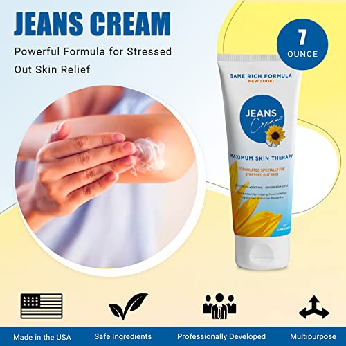Jeans Creme de terapia máxima da pele com aloe e vitamina E. Creme hidratante para a pele seca