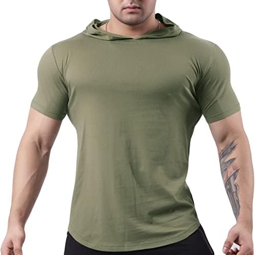 Camisetas casuais com capuz masculino de moda muscular camisetas camisas de treino