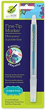 Vivendo em cores marcador de tinta apagável de ponto fino, 2,1 mm, uma ferramenta essencial para coloração adulta, cor vibrante, aqua