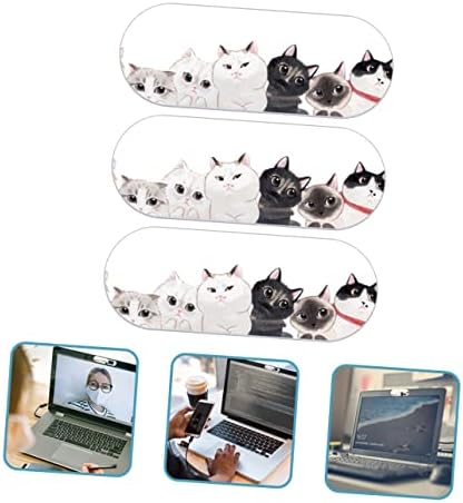 Solustre 3pcs Capa da câmera Laptoptop Computers Câmera de laptops para laptop Capa de câmera de laptop Decoração de gato para amantes de gatos Capas de câmera ABCAM CAPAM COMPRE