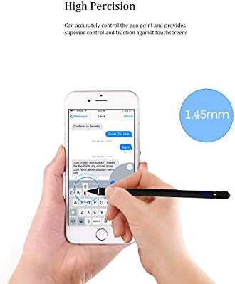 Caneta de caneta, canetas Aibay Stylus para tela de toque, iPad de ponto fino de 1,45 mm, caneta de desenho de escrita capacitiva lisa sensível e sensível para iPad, preto